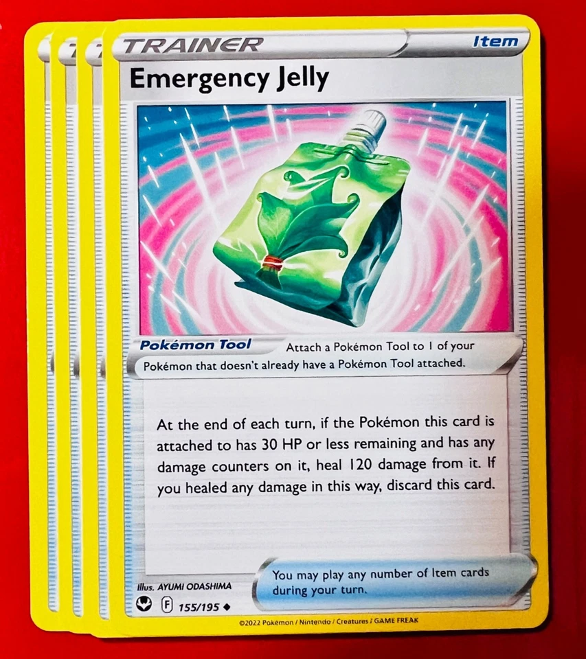 4x Emergency Jelly 155/195 Pokémon TCG Silver Tempest NM Playset Tool - Image 1 of 1