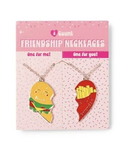 Target Best Friends Collane Amicizia - 2 Pezzi - Cuore/Hamburger e Patatine Fritte - NUOVO - Foto 1 di 5