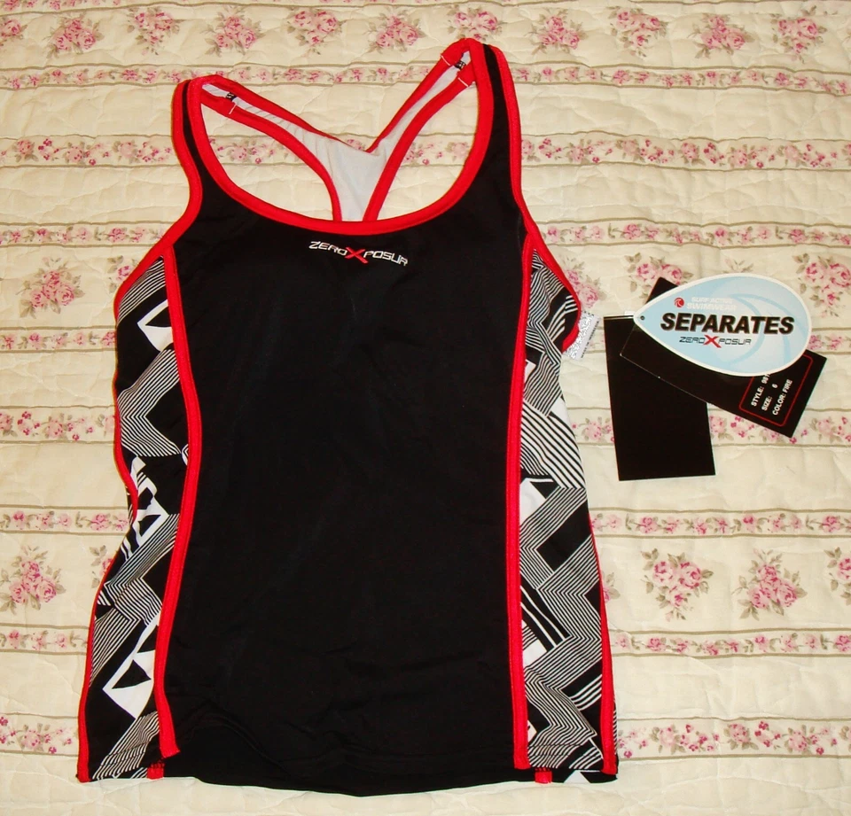 Camiseta sin mangas Zero XPosur para mujer talla 6 multicolor secado rápido natación correr nueva con etiquetas Foto 1 de 4