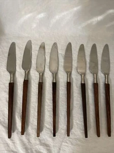 Japan Wood Handle Knives Stainless Flatware Knife Silverware 8 Piece Set - Picture 1 of 21