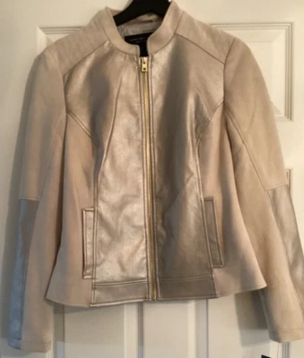 Jaqueta feminina Andrew Marc zíper completo tamanho M ouro rosa nova com etiquetas MSRP $99 - Imagem 1 de 4