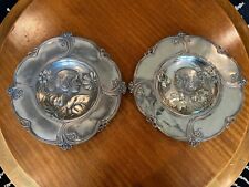Beautiful Pair of WMF Art Nouveau Silverplate Maiden Wall Plaques