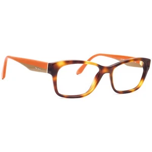 Prada Eyeglasses VPR 24R TKR-1O1 Havana/Orange Square Frame Italy 54[]16 140 - Picture 1 of 6
