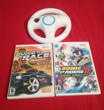 Wii Racing Bundle Sonic Riders Zero Gravity + Build 'n Race + Wii Steering Wheel