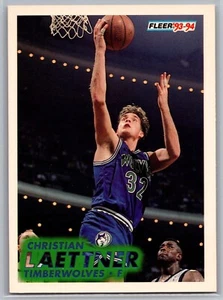 1993-94 Fleer #123 Christian Laettner Minnesota Timberwolves NBA Basketball Card - Picture 1 of 2