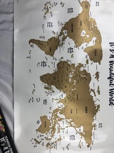Scratch Your Travels® It's A Beautiful World Map - Picture 1 of 2