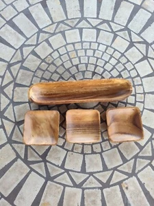 Beekman Home Holz Serviertabletts 4er Set Mid Century Modern Alte Welt  - Bild 1 von 8