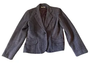 Womens Blazer Purple Wool Blend Jacket Button Career Lined Size Sm/med - Picture 1 of 10