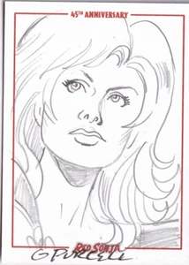 Red Sonja 45th Anniversary 2018 Signed B&W Sketch Card C Gordon Purcell - Picture 1 of 2