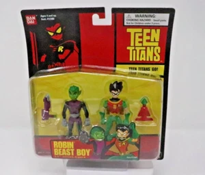 RARE 2003 Bandai DC Teen Titans Go! 3.5" Action Figure ~ Robin & Beast Boy New - Picture 1 of 15
