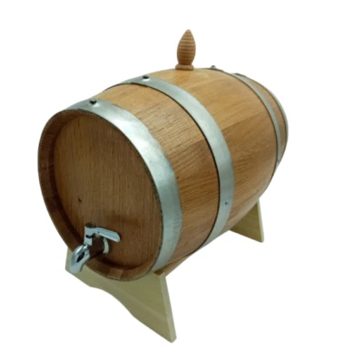 15 L Handgefertigtes Eichenfass mit Edelstahlhahn - Premium-Qualität für Wein, - Bild 1 von 3