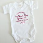 Personalised Baby Vest Bodysuit Our 1st Mothers Day First New Mummy Present Gift