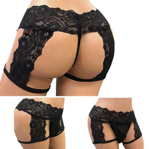 Hombres Sexy Calzoncillos Sissy Bolsa Bragas Encaje Tanga Criada Lencería Ropa Interior - Imagen 1 de 11