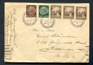German Reich WW II : Scarce cover from 1939 to Baltimore USA super rare vignette - Picture 1 of 3