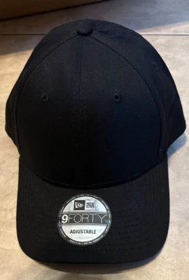 New Era 9forty Plain Blank Golf Hat Cap Adjustable Strap back Black One Size NEW - Image 1 of 4