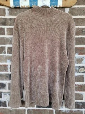 Suéter pulôver masculino Neiman Marcus bege pescoço falso manga longa com nervuras GG - Imagem 1 de 4