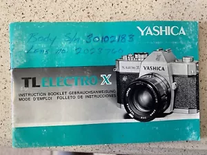 Yashica TL Electro X Manual Camera Instructions User Manual Guide Booklet - Picture 1 of 2