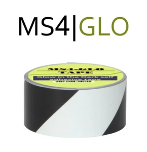 MS4GLO Chevron Black glow in the dark tape - Class B 40mm x10m luminescent - Picture 1 of 2