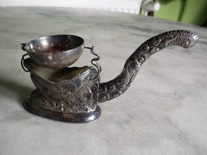 antik Teesieb TEA STRAINER 900 Silber  DELPHIN DRACHE FISCH VIETNAM 1900 - Bild 1 von 10