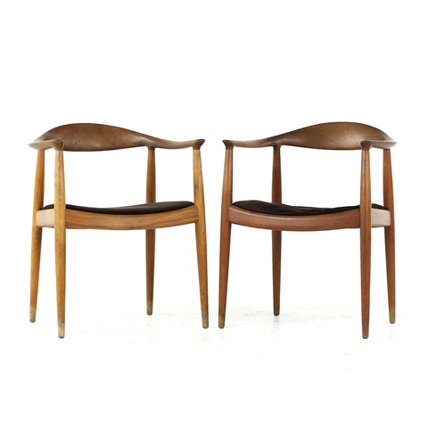 Hans Wegner for Johannes Hansen Mid Century Teak "The Chair" - Pair Cover