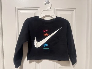 Nike Youth Girls Sportswear Fleece Top, Black, Size 5 - Picture 1 of 2