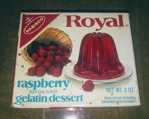 RARO Postre de Gelatina Frambuesa Real Vintage en Caja Publicidad NUEVO AÑOS 80 - Imagen 1 de 4