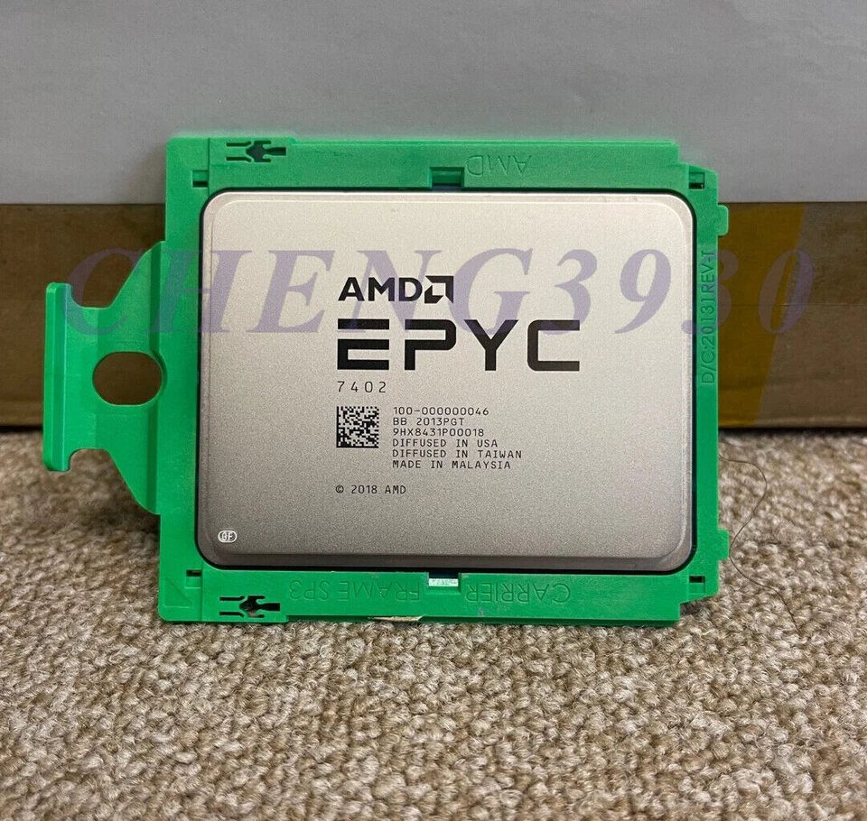 AMD epyc 7402 24 cores 48 threads 2.8ghz up to 3.35ghz 180w CPU processor - Image 1 of 1