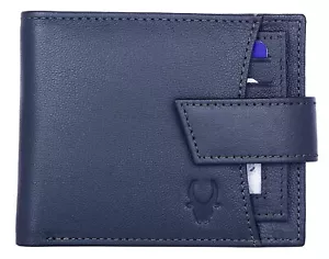 New Premium Quality Bi-fold Leather Wallet for Men Blue Colour - Picture 1 of 6