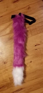 Faux Fur Fox Tail Plum Purple Cosplay Fursuit Furry Fursona - Picture 1 of 8