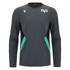 Macron Ospreys Rugby 23/24 Mens Travel Cotton Long Sleeve T Shirt Top