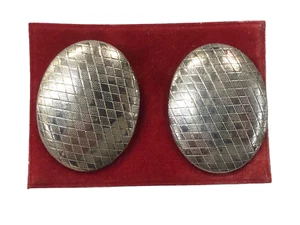 ORECCHINI CLIP OVALI METALLO ARGENTO BIGIOTTERIA VINTAGE ANNI 70-90 CM 4X3,3 - Imagen 1 de 2