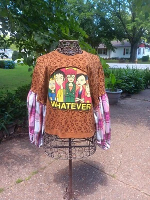 Camisa sudadera leopardo vintage Daria dibujos animados manga obispo camisa reciclada Foto 1 de 4