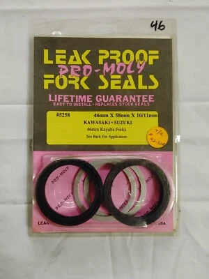 Vedações de garfo Pro-Moly à prova de vazamentos 5258 Yamaha/Honda/Kawasaki/Suzuki 46x58x10/11 - Imagem 1 de 2