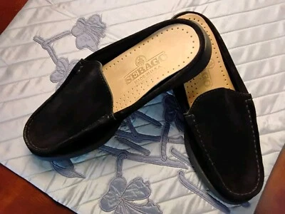 Sebago Women's Black Suede Slip On Mules Loafers Size 5.5 Gorgeous Condition  - Image 1 of 4