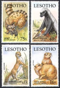 Lesotho 1988 Small Mammals/Bird/Honey Badger/Animals/Nature 4v set (n16509) - Picture 1 of 1