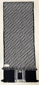 Christian Dior Wool Thick Large Scarf Reversible Oblique Pattern Made In Italy - Bild 1 von 11