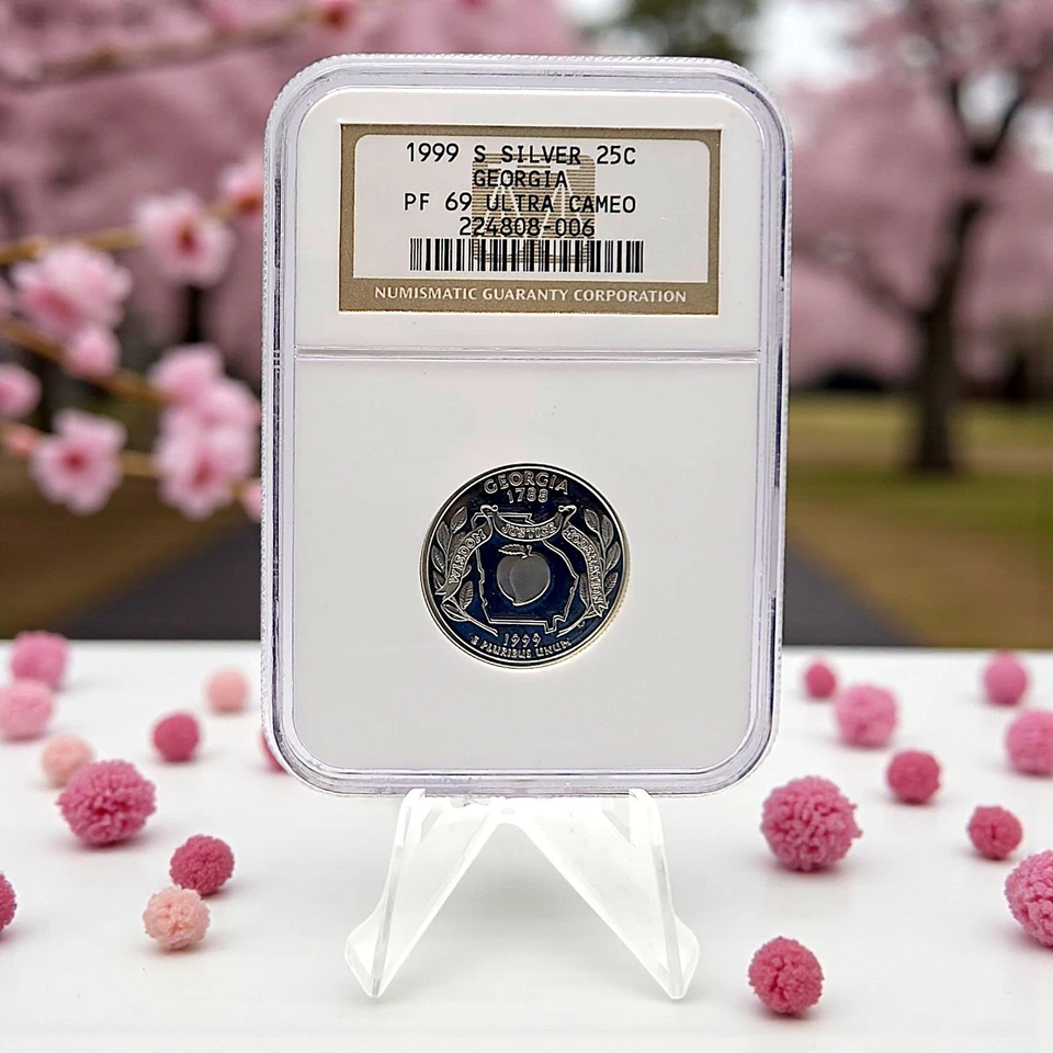 1999-S Georgia Silver Quarter NGC PF69 Ultra Cameo Peach State 25C 🍑 - Image 1 of 2