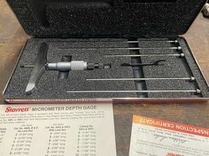 Starrett 445 Series 0-9" Depth Micrometer Complete, Great Condition - Picture 1 of 15