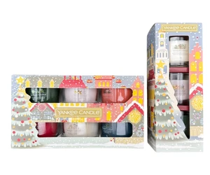 Yankee Candles Set of 6 or 3  Christmas Gift Set Filled Votive Small Jar xmas - Picture 1 of 7