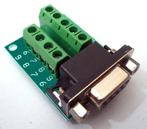 Connecteur DB9 9 broches Female PCB connector 9 pins adapter module RS232 serial - Afbeelding 1 van 5