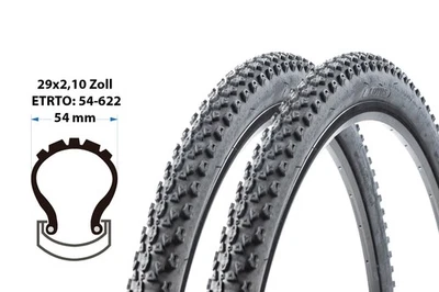 LOTUS 2 Stück 29 Zoll Fahrrad Reifen 29x2.10 MTB Mantel Decke 54-622 bike tire schwarz