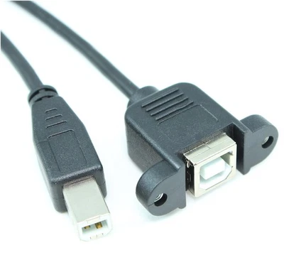 18inch USB 2.0 Type B Male to B Female PANEL MOUNT Cable - Image 1 of 2
