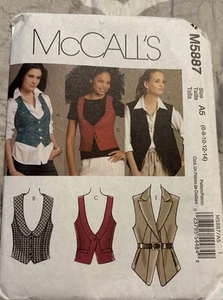 McCalls Pattern 5887 MISSED LINED VEST IN THREE LENGTHS SZ 6-14 UNCUT - Picture 1 of 2