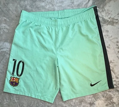 NIKE FC BARCELONA THIRD FOOTBALL SHORTS 2016/2017 SOCCER #10 MESSI Size L - Image 1 of 4