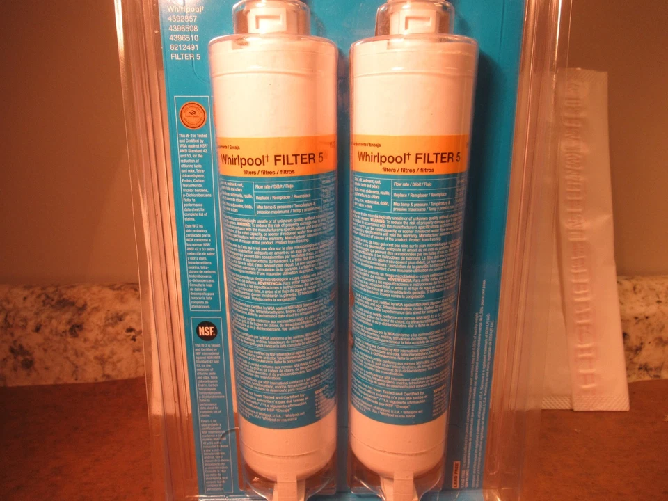 Whirlpool Filter 5 Refrigerator Pack of 2 Filters Watts H2O Sears Kitchenaid - Image 1 of 4