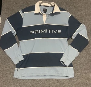 Primitive Skateboarding Langarm Sweatshirt Polo blau mit weißem Kragen Herren 2XL - Bild 1 von 10
