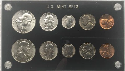 1959 P& D Silver 10 Coin Mint Set BU in Capital Holder - Image 1 of 2