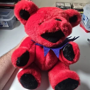 Vintage Grateful Dead Bear Plush Red and Blue Jointed Steven Smith 1990 12” - Picture 1 of 7