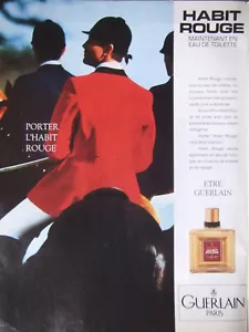 PUBLICITÉ DE PRESSE 1989 GUERLAIN HABIT ROUGE EAU DE TOILETTE - ADVERTISING - Imagen 1 de 1