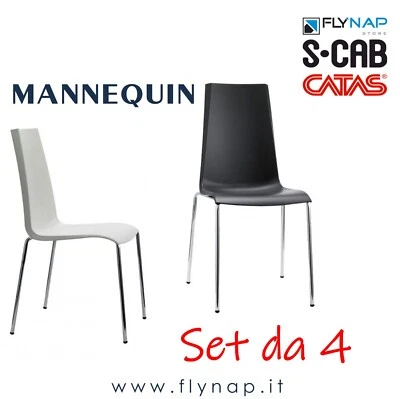 SCAB DESIGN SET 4 SEDIE SEDIA CASA BAR RISTORANTE LIVING PRANZO MANNEQUIN - Immagine 1 di 4